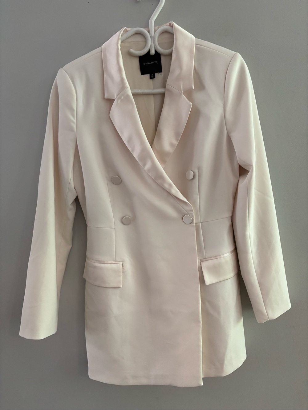 Dynamite Off-White Double-Breasted Blazer Romper Dress Skort Size Medium Bridal